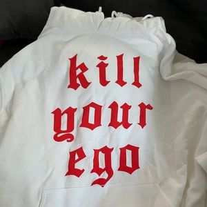 White Hoodie, never worn, too small!